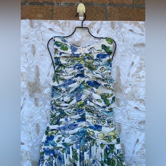 Abercrombie & Fitch High Neck Ruched Tiered Maxi Dress size XS - Picture 3 of 11